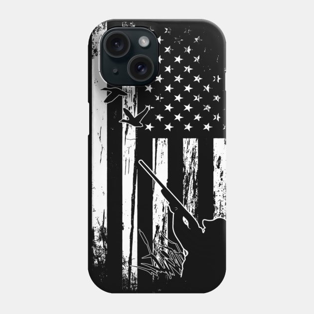 Duck Hunting American Flag Usa Hunters Gift For Men Phone Case by wcfrance4