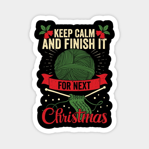 Funny Knitting Lover Christmas Knitter Gift Magnet by Dolde08