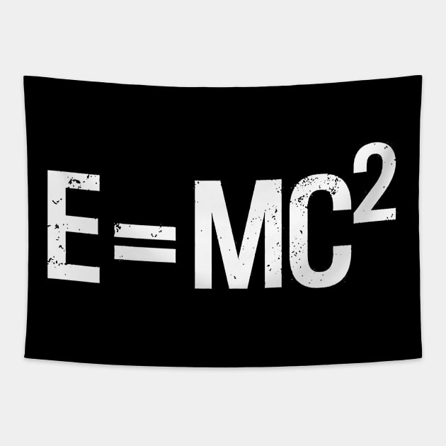 E = MC2 White Tapestry by Thinkerman