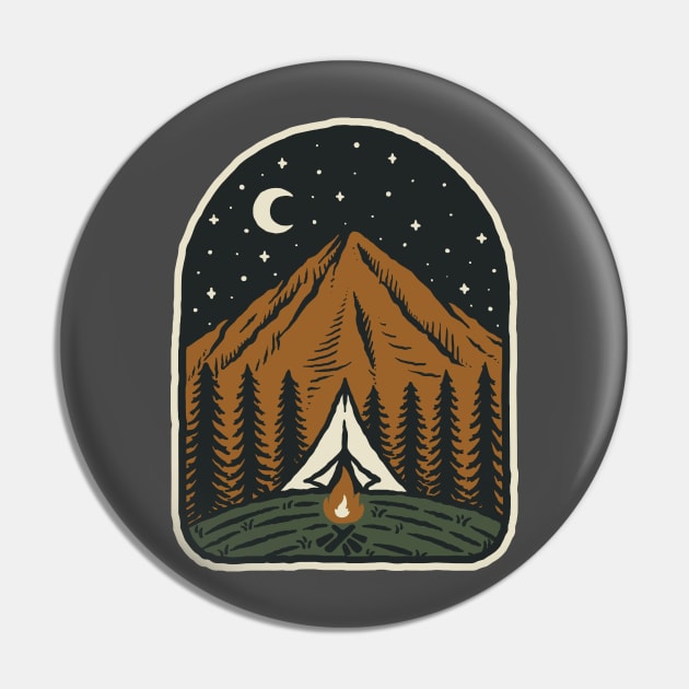 Night Camp Pin by WorldOfArt
