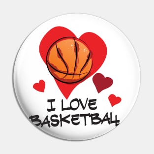 I Love Basketball Pin