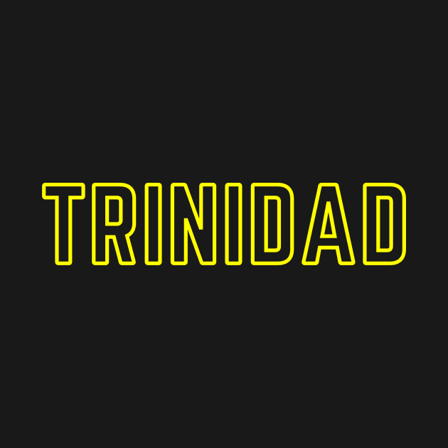 Trinidad Travel Tourist Yellow Text by FTF DESIGNS