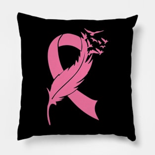 Feather Pink Breast Cancer gift Pillow