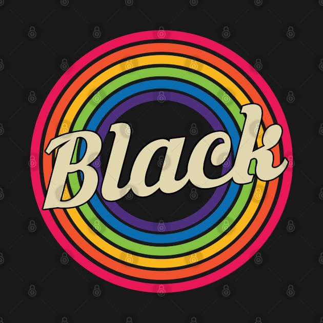 Black - Retro Rainbow Style by MaydenArt