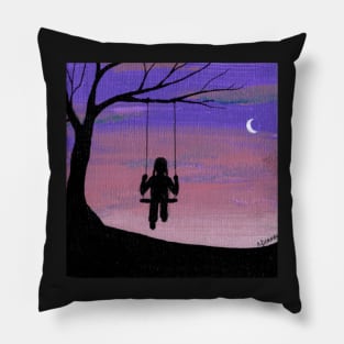 Child on Swing Painting Pillow