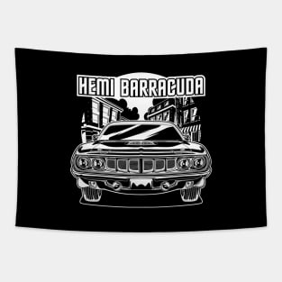 Hemi Cuda (White Print) Tapestry