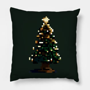 Christmas tree pixel art Pillow