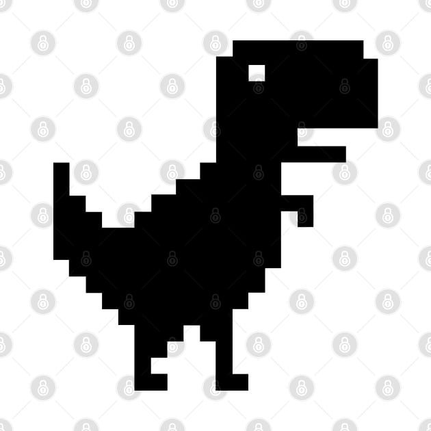 Pixel Dinosaur, No Internet Connection by JK Mercha