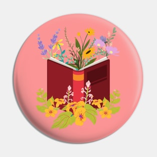 Flowers Growing From Book Pin