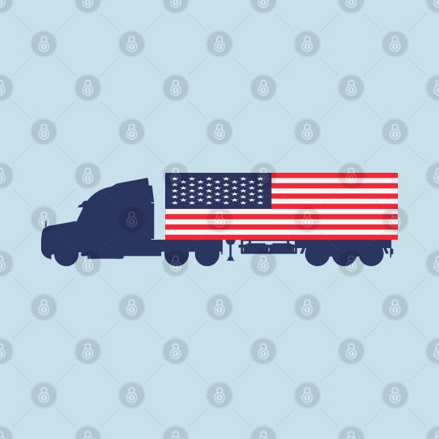 American Flag USA Semi Truck by KayBee Gift Shop