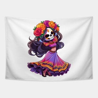 Day of the Dead Woman Dancing Tapestry