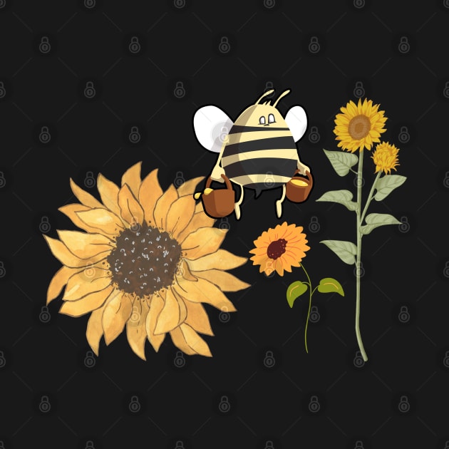 Sunflower and Fatty Bee by Color by EM