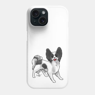 Dog - Papillon - Black and White Phone Case