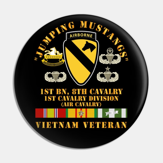 Jumping Mustangs - 1st Bn 8th Cav 1st Cav - w VN SVC Pin by twix123844