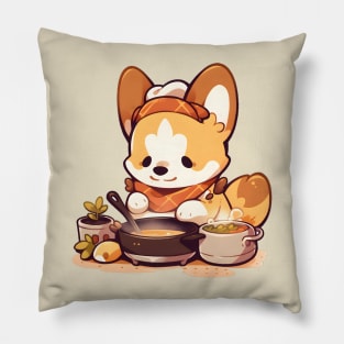 Cute Corgi Cooking Pillow