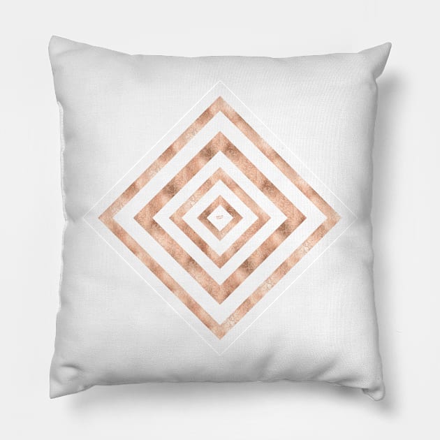 ART DECO SQUARES ROSE GOLD #minimal #art #design #kirovair #buyart #decor #home Pillow by Kirovair