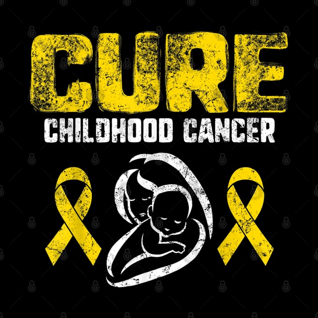 Funny Cancer Cure Childhood Cancer Gold Ribbon Support Mom by designathome