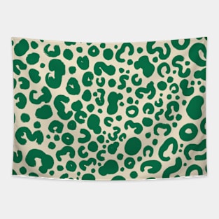 Green Leopard spots animal print pattern Tapestry