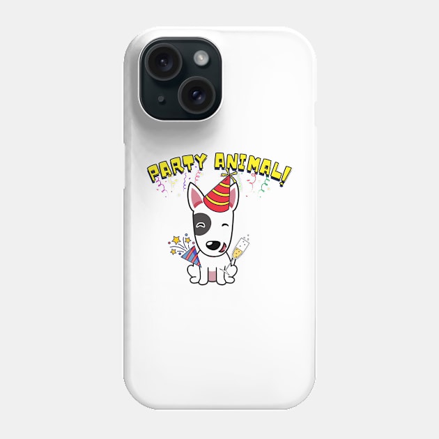 Party Animal Bull Terrier Phone Case by Pet Station