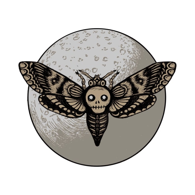 Skull Moth Moon by Earthenwood