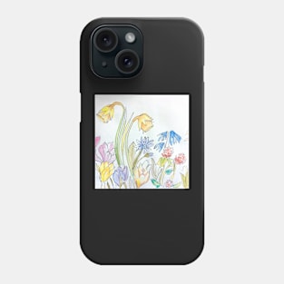 Pastel florals in Watercolour Phone Case