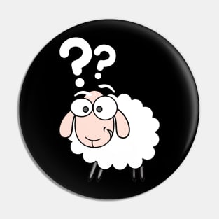 White sheep question mark Pin