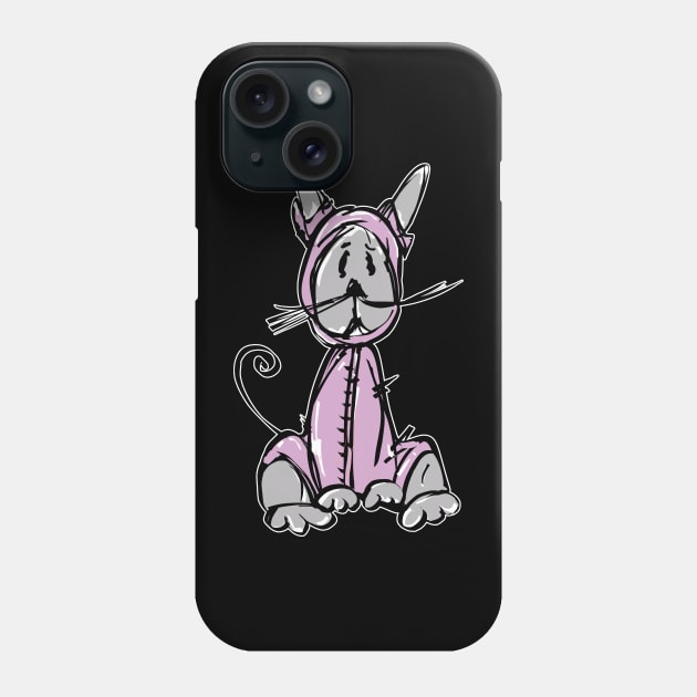Cat Wearing Pink Onsie Phone Case by AuburnQuailart
