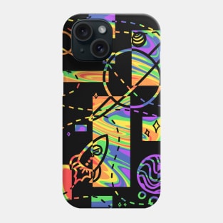 Geometric Galaxy (Rainbow Swirl Version) Phone Case