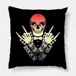 Rock'n The USA - Rock & Roll Skeleton Guitar Pillow