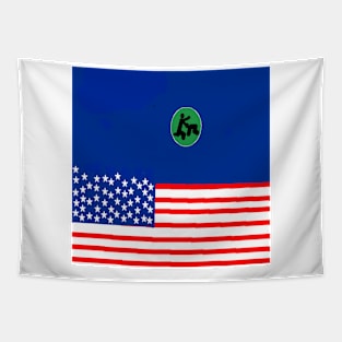 Sporty USA Design on White Background Tapestry