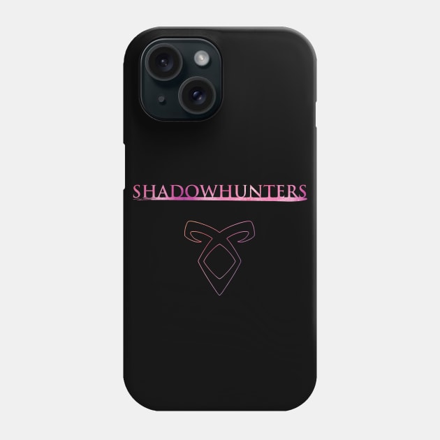 Shadowhunters logo + outline rune below (pink watercolour) / The Mortal Instruments - Clary, Alec, Jace, Izzy, Magnus - Malec - Parabatai - rune Phone Case by Vane22april