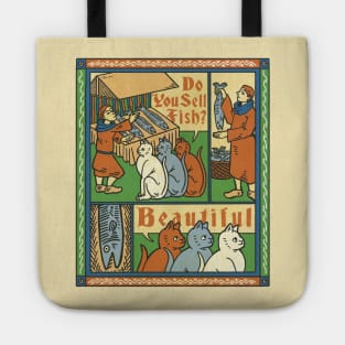 Medieval engraving art cats Tote