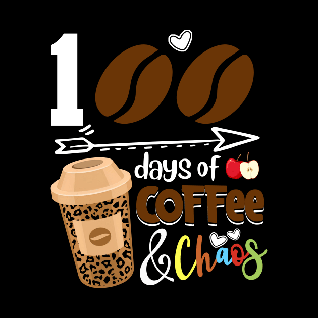 100 Days of Coffee 100th Day of School Teacher Student 2024 by panji derel