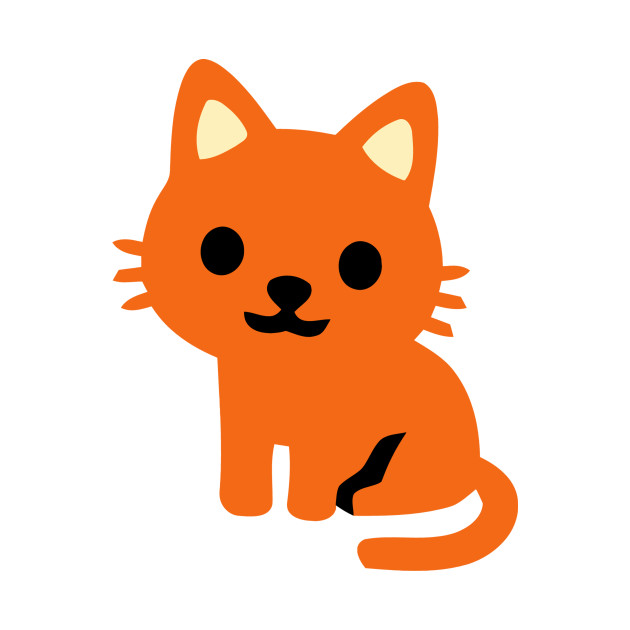 Orange Ginger Kitten Cat Icon Emoticon - Emoji - T-Shirt | TeePublic