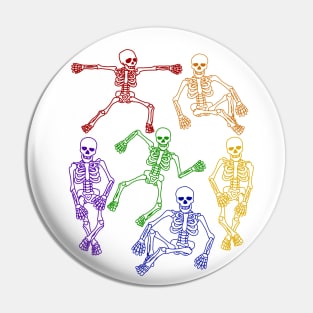 Rainbow Skeletons Pin