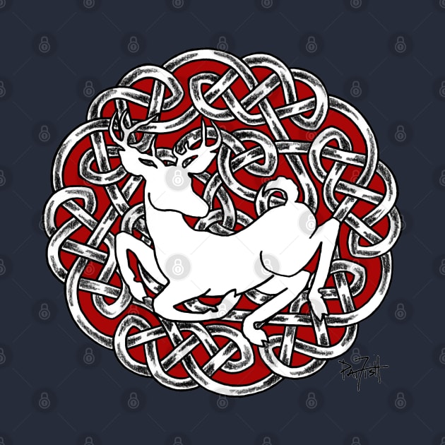 The White Hart Stag Celtic Heraldic shield by patfish