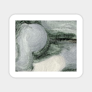 Abstract Oil Painting Linen Greenish Gray 1c15 Magnet