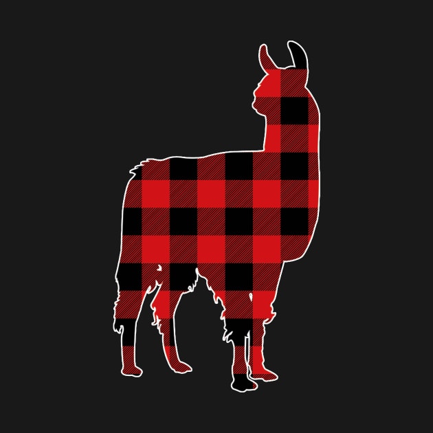 Llama Love Buffalo Plaid Pattern by BlueTodyArt