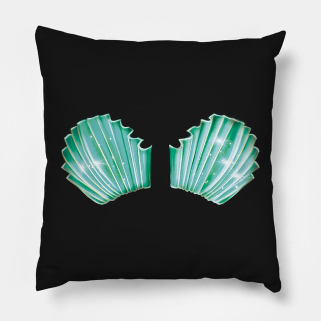 Shell mermaid bra Pillow by xsaxsandra