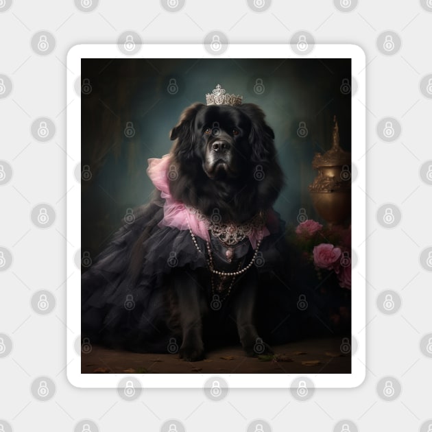 Majestic Newfoundland - Medieval Princess Magnet by HUH? Designs