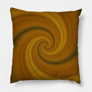 Abstract helix, swirling yellow funnel Pillow