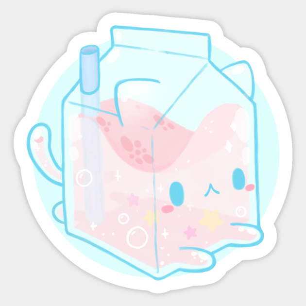 Cute strawberry milk - Kawaii food - Strawberry Milk - Sticker | TeePublic