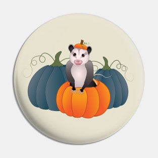 Awesome Possum In A Pumpkin Pin