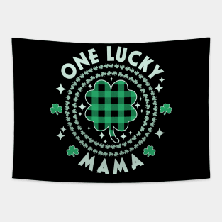 One Lucky Mama Irish St Patricks Day Shamrocks Green Funny Tapestry