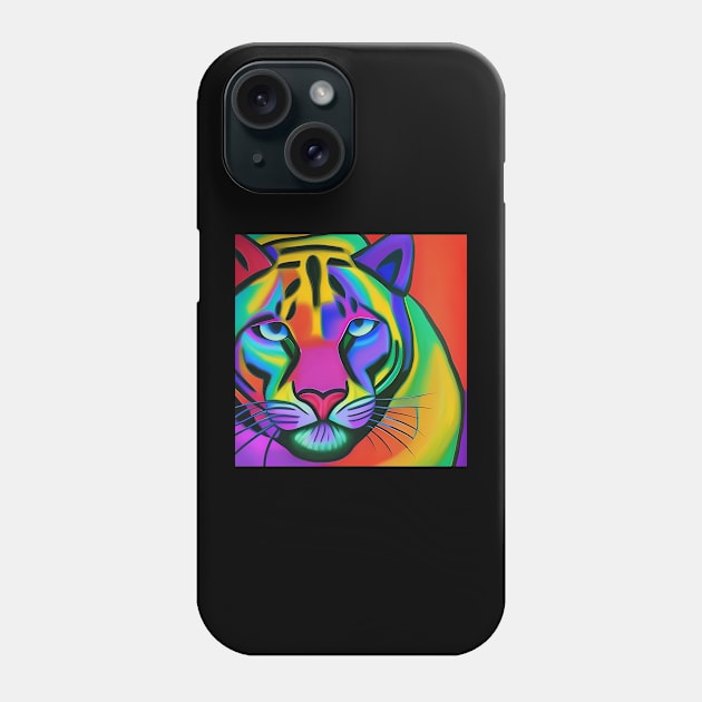 Panther Rainbow Painting Phone Case by KayBee Gift Shop