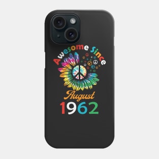 Funny Birthday Quote, Awesome Since August 1962, Retro Birthday Phone Case