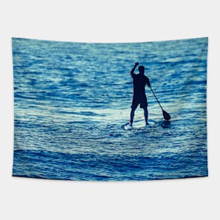 Man on Stand Up Paddle Board Tapestry