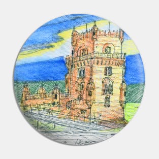 Belém Tower sketch on canvas Pin