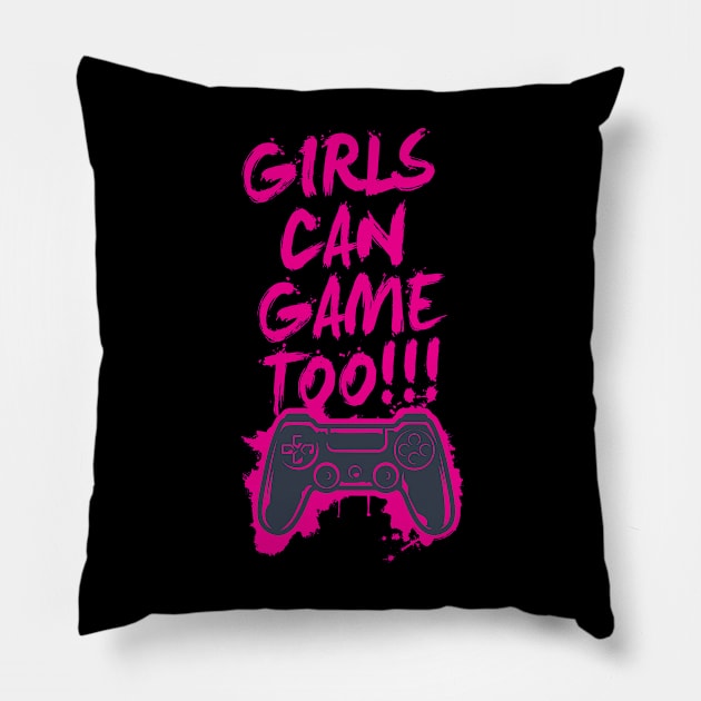Gamer Girl T-Shirt Pillow by adcastaway