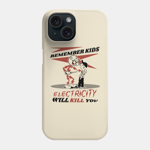 CIPS Vintage Ad - Electricity will kill you Phone Case by MonkeyKing